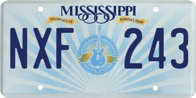 MS license plate NXF243
