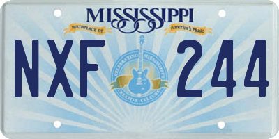 MS license plate NXF244