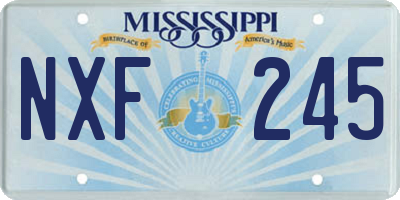 MS license plate NXF245