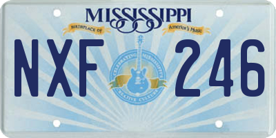 MS license plate NXF246