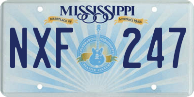 MS license plate NXF247