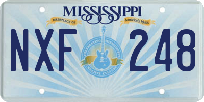 MS license plate NXF248