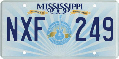 MS license plate NXF249