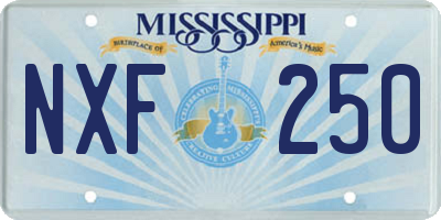 MS license plate NXF250
