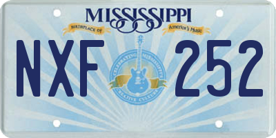 MS license plate NXF252