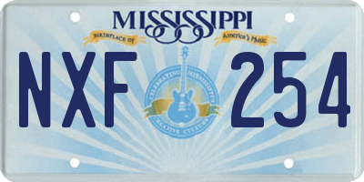 MS license plate NXF254