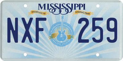 MS license plate NXF259