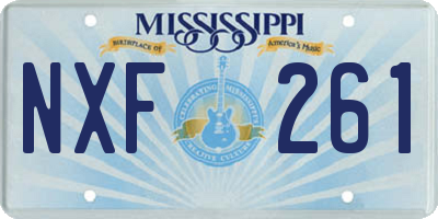 MS license plate NXF261