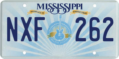 MS license plate NXF262