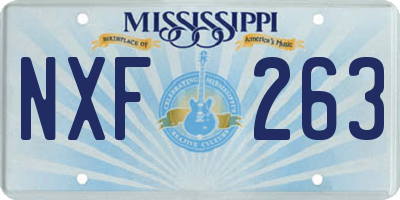 MS license plate NXF263