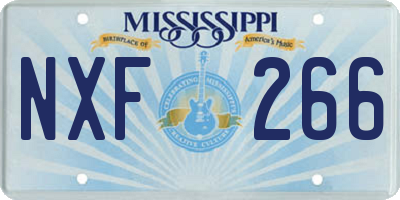 MS license plate NXF266