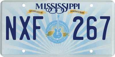 MS license plate NXF267