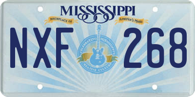 MS license plate NXF268