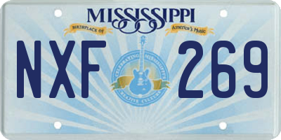 MS license plate NXF269