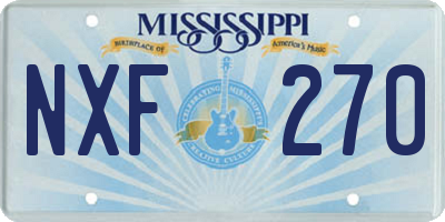 MS license plate NXF270