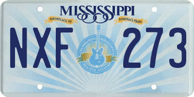 MS license plate NXF273