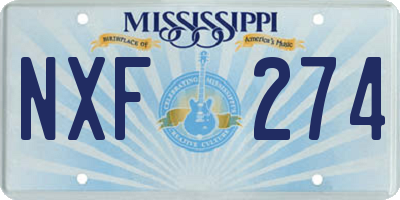 MS license plate NXF274