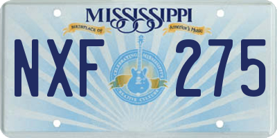 MS license plate NXF275
