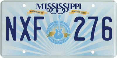 MS license plate NXF276