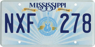 MS license plate NXF278