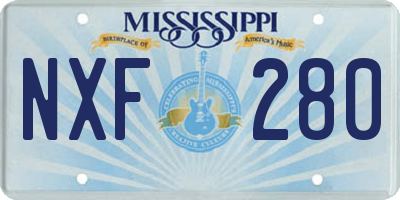 MS license plate NXF280
