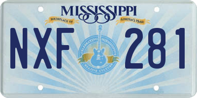 MS license plate NXF281