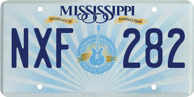 MS license plate NXF282