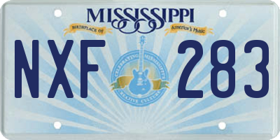 MS license plate NXF283