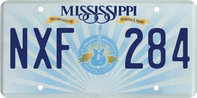 MS license plate NXF284