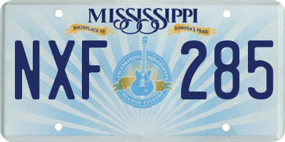 MS license plate NXF285