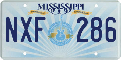 MS license plate NXF286