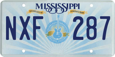 MS license plate NXF287