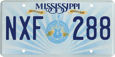 MS license plate NXF288