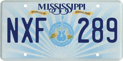 MS license plate NXF289