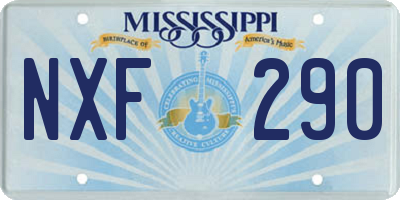 MS license plate NXF290