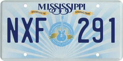 MS license plate NXF291