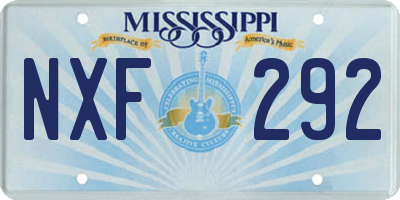 MS license plate NXF292
