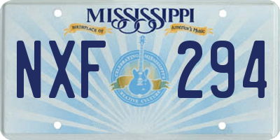 MS license plate NXF294