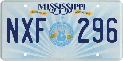 MS license plate NXF296