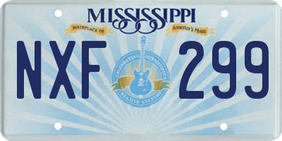 MS license plate NXF299