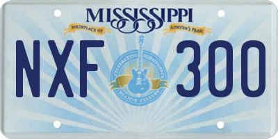 MS license plate NXF300
