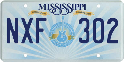MS license plate NXF302