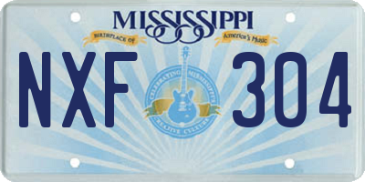 MS license plate NXF304