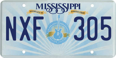 MS license plate NXF305