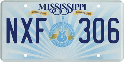 MS license plate NXF306