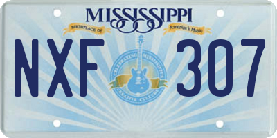 MS license plate NXF307