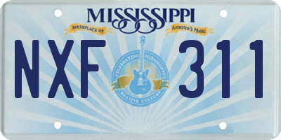 MS license plate NXF311