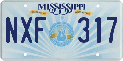 MS license plate NXF317