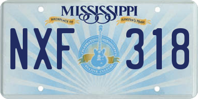 MS license plate NXF318