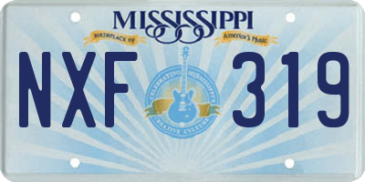 MS license plate NXF319